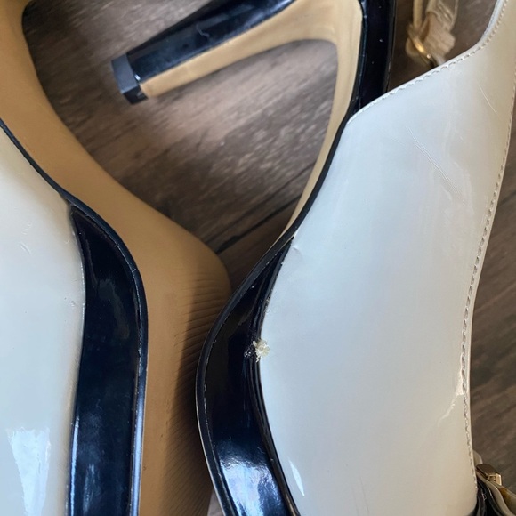 Anne Klein Women’s Black & Cream Slingback Heels Size 6.5 - Picture 4 of 15